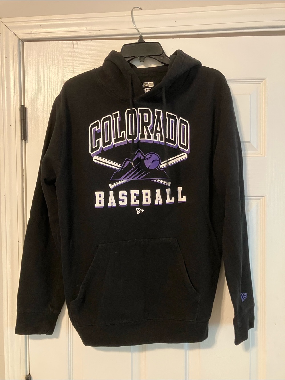 Colorado Rockies MLB New Era Pullover Hoodie Sweatshirt Black Mens Size Large